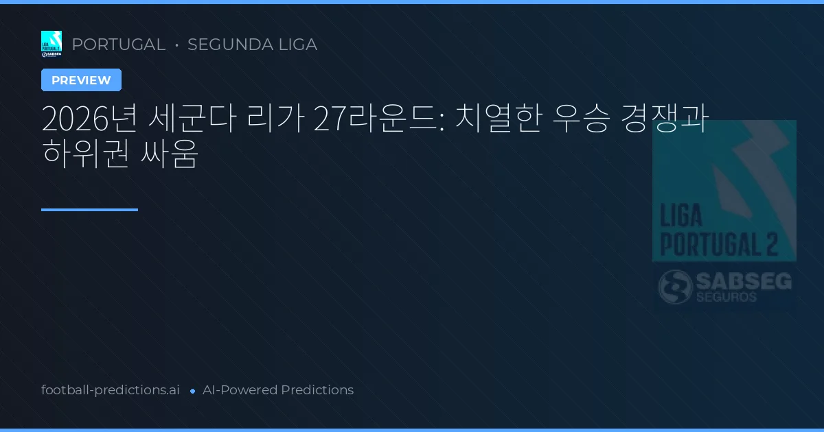 2026년 세군다 리가 27라운드: 치열한 우승 경쟁과 하위권 싸움
