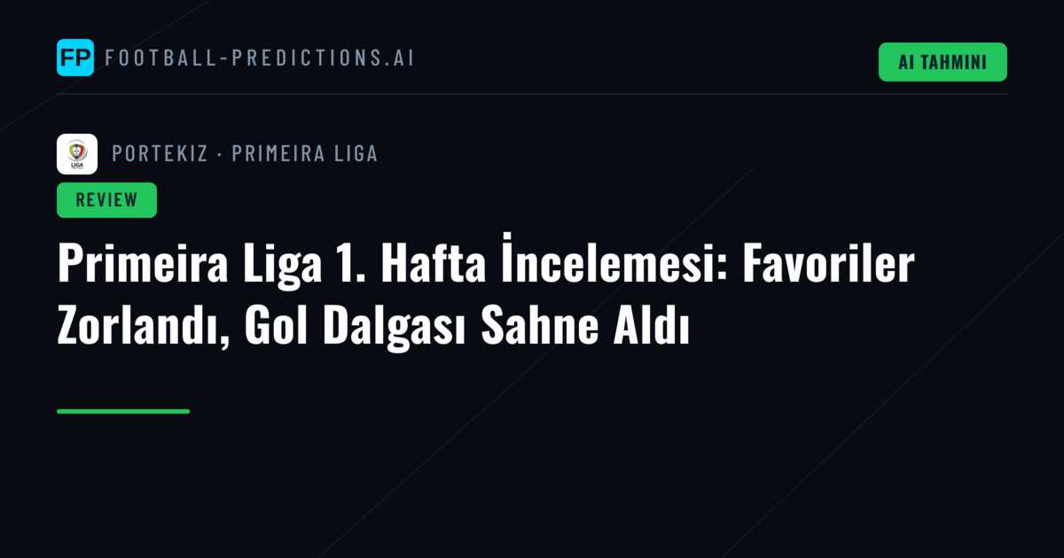 Primeira Liga 1. Hafta İncelemesi: Favoriler Zorlandı, Gol Dalgası Sahne Aldı