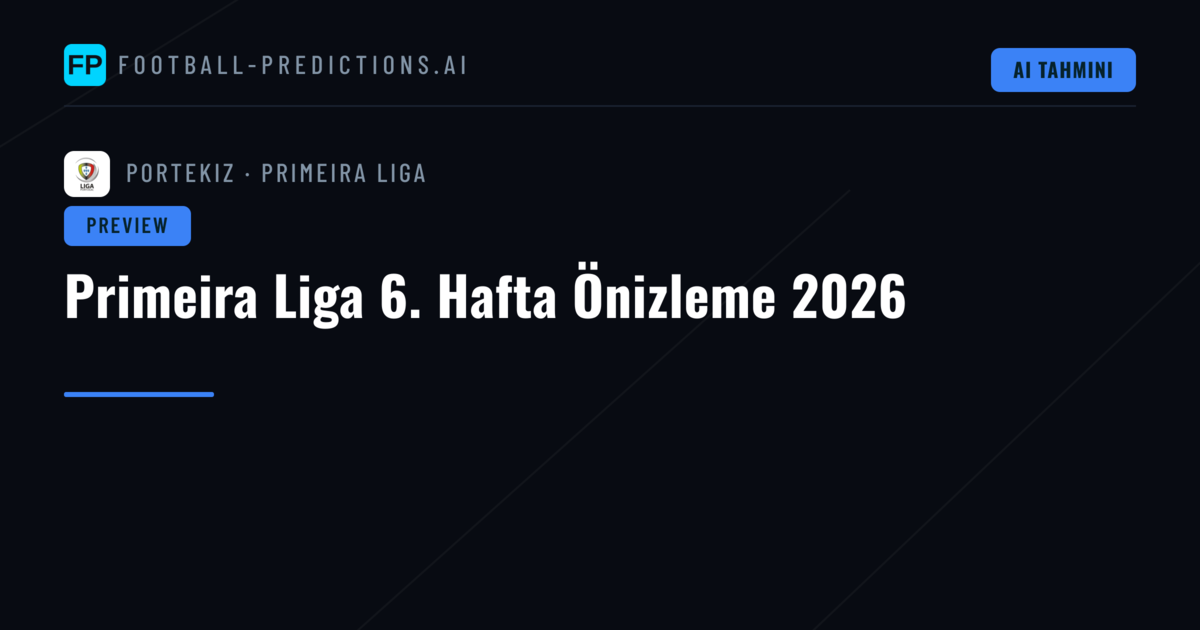 Primeira Liga 6. Hafta Önizleme 2026