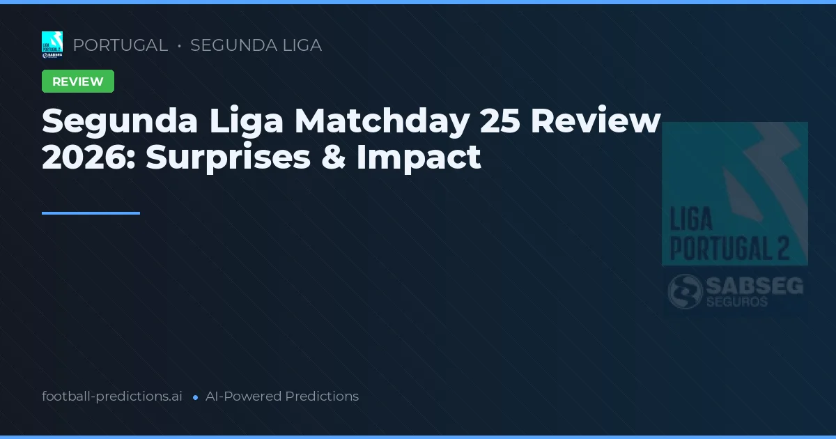 Segunda Liga Matchday 25 Review 2026: Surprises & Impact