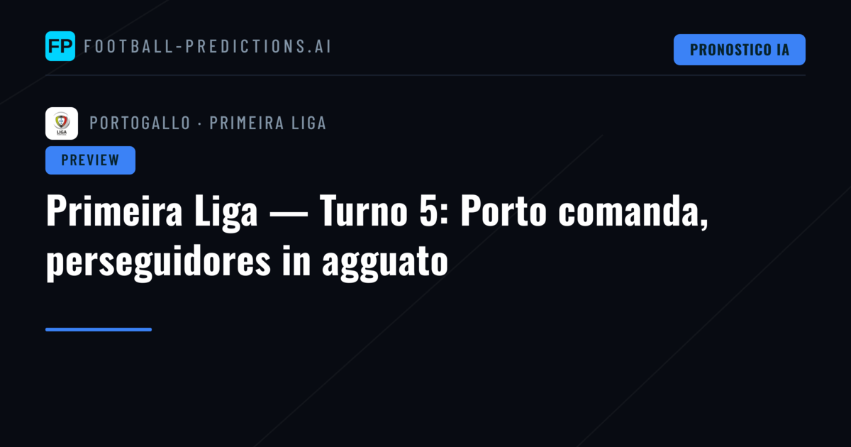 Primeira Liga — Turno 5: Porto comanda, perseguidores in agguato