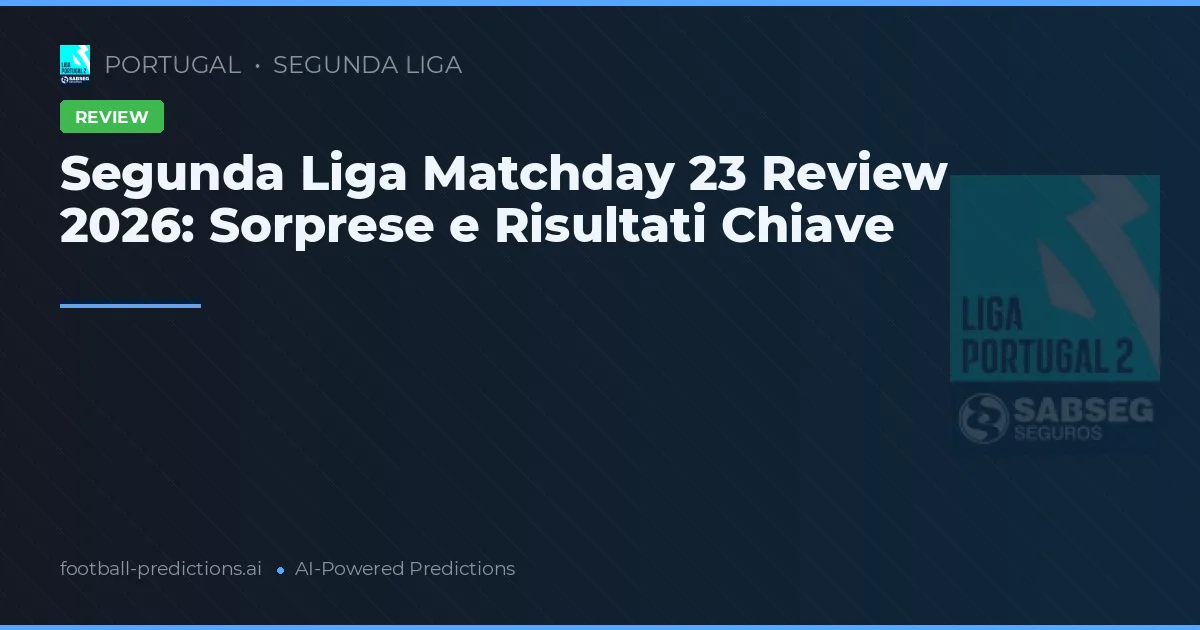 Segunda Liga Matchday 23 Review 2026: Sorprese e Risultati Chiave