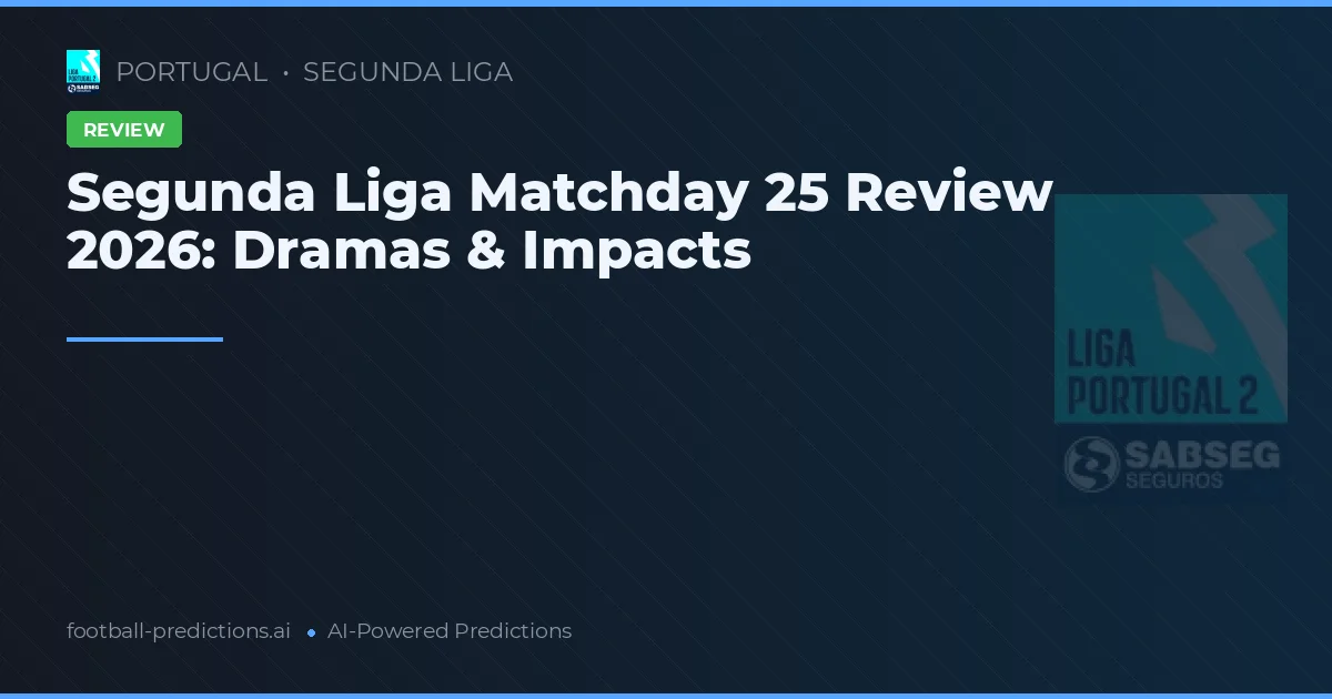 Segunda Liga Matchday 25 Review 2026: Dramas & Impacts