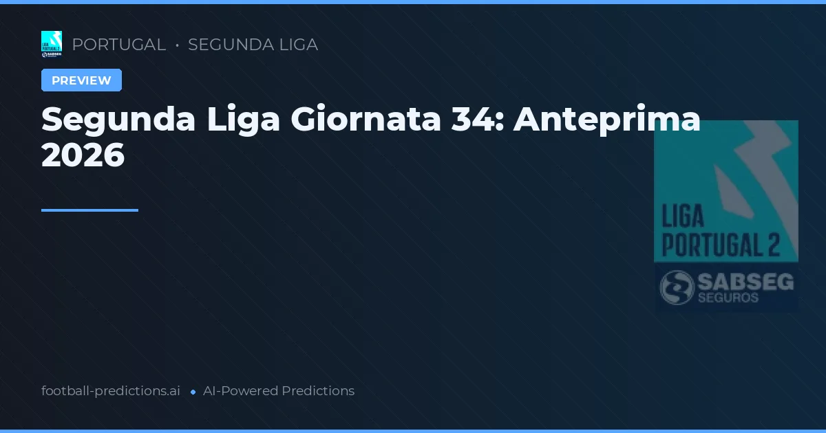 Segunda Liga Giornata 34: Anteprima 2026