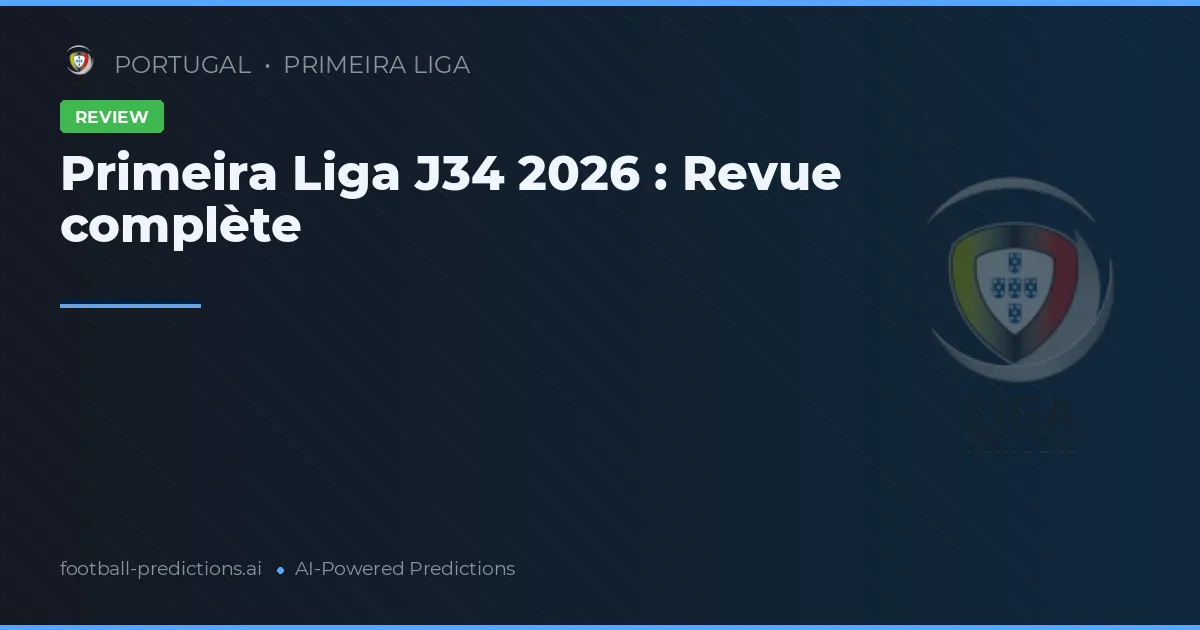 Primeira Liga J34 2026 : Revue complète