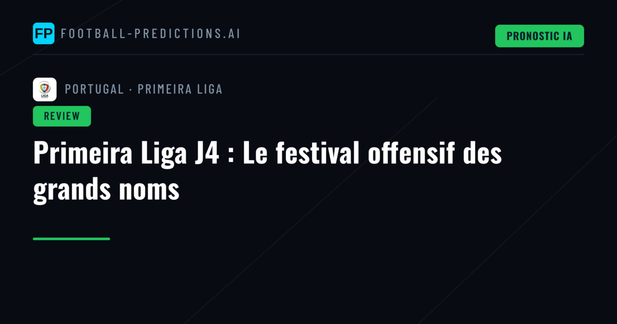 Primeira Liga J4 : Le festival offensif des grands noms