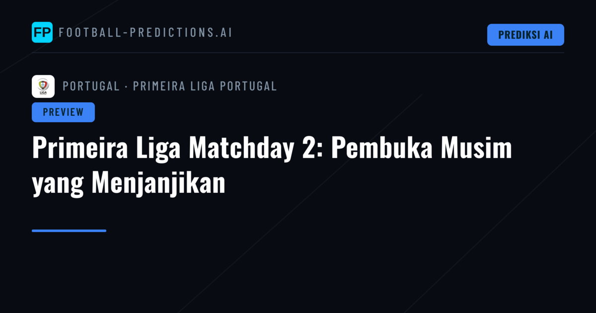 Primeira Liga Matchday 2: Pembuka Musim yang Menjanjikan