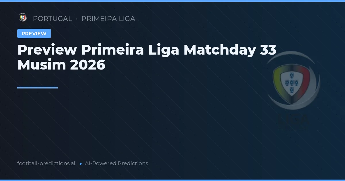 Preview Primeira Liga Matchday 33 Musim 2026