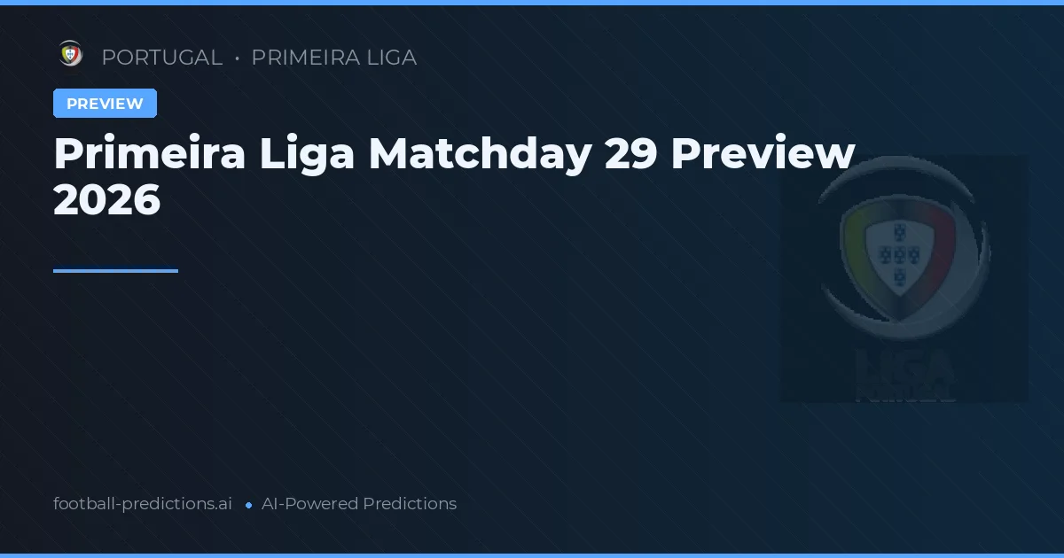 Primeira Liga Matchday 29 Preview 2026