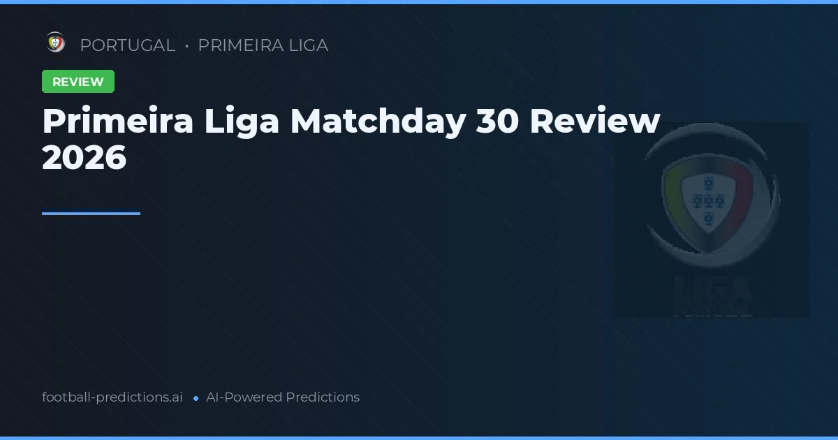 Primeira Liga Matchday 30 Review 2026