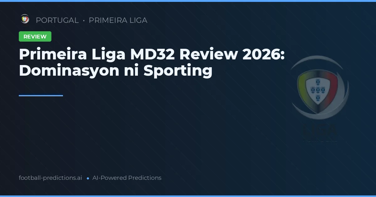 Primeira Liga MD32 Review 2026: Dominasyon ni Sporting
