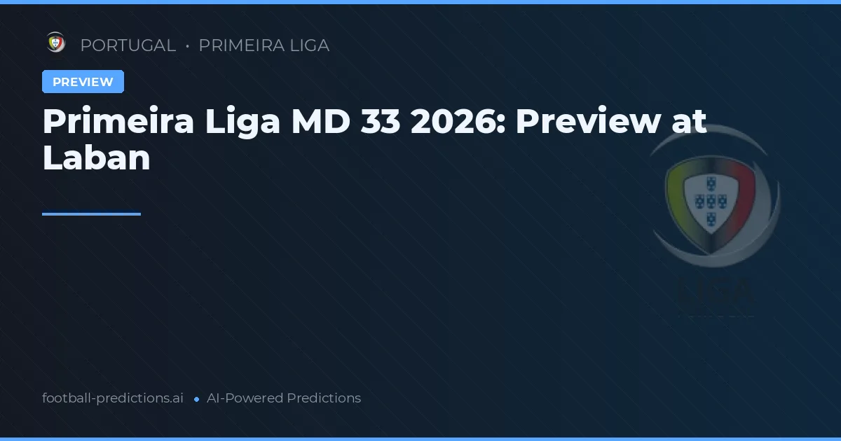 Primeira Liga MD 33 2026: Preview at Laban