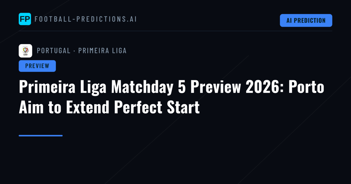 Primeira Liga Matchday 5 Preview 2026: Porto Aim to Extend Perfect Start