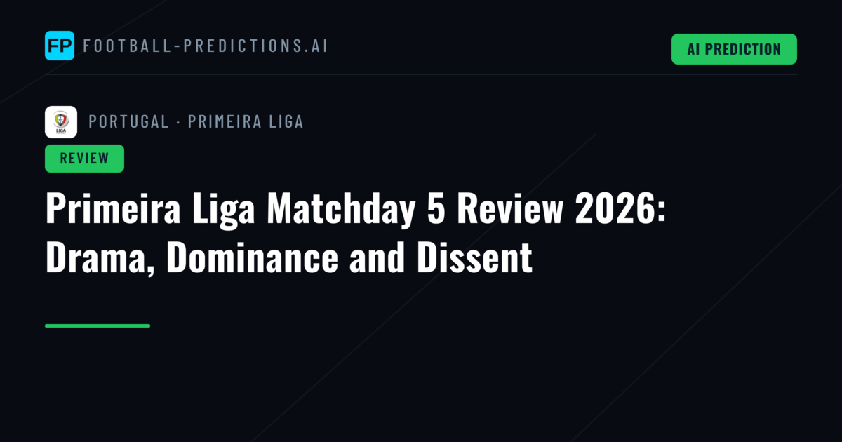 Primeira Liga Matchday 5 Review 2026: Drama, Dominance and Dissent