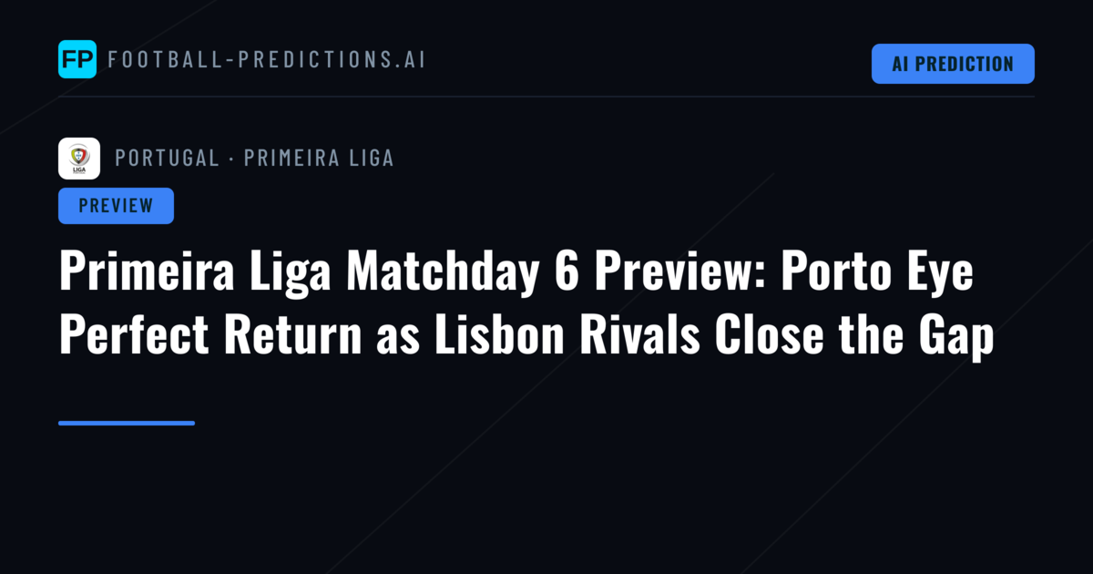 Primeira Liga Matchday 6 Preview: Porto Eye Perfect Return as Lisbon Rivals Close the Gap