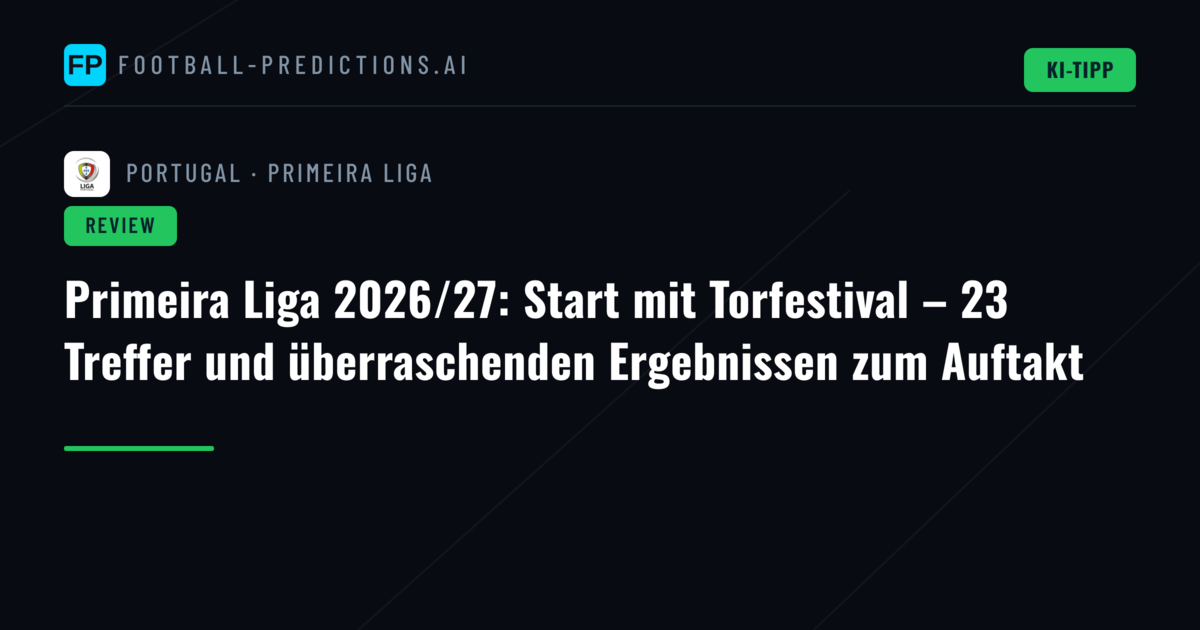 Primeira Liga 2026/27: Start mit Torfestival – 23 Treffer und überraschenden Ergebnissen zum Auftakt