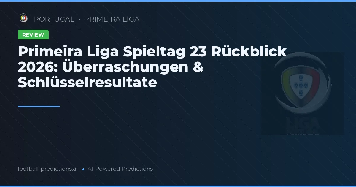 Primeira Liga Spieltag 23 Rückblick 2026: Überraschungen & Schlüsselresultate