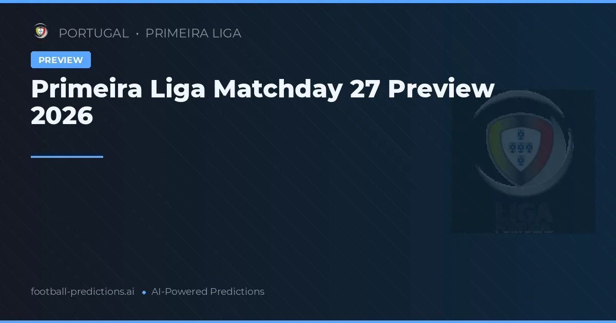 Primeira Liga Matchday 27 Preview 2026