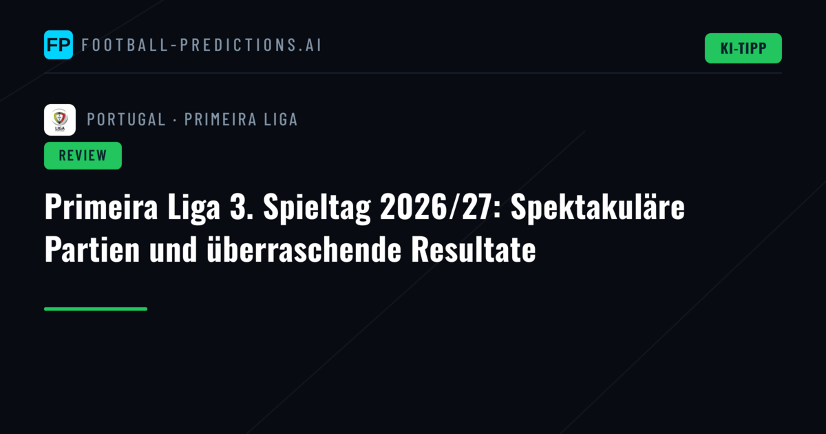 Primeira Liga 3. Spieltag 2026/27: Spektakuläre Partien und überraschende Resultate