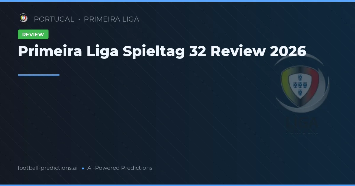 Primeira Liga Spieltag 32 Review 2026