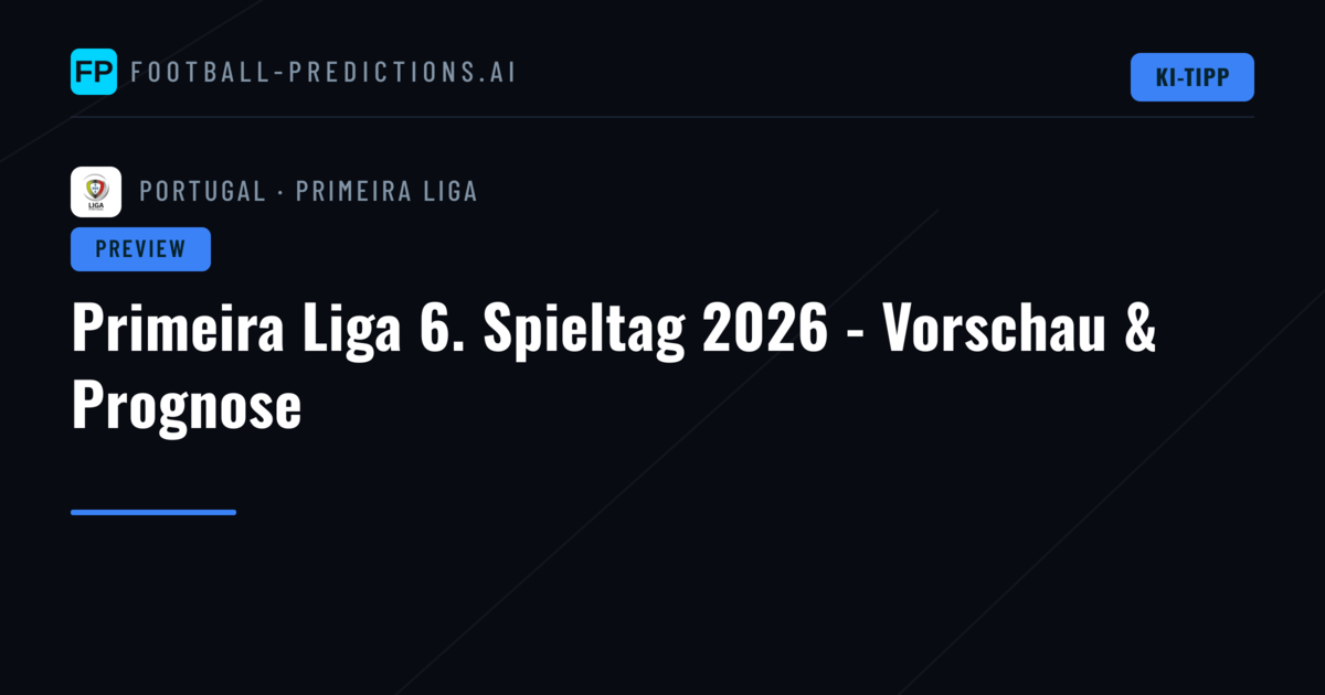 Primeira Liga 6. Spieltag 2026 - Vorschau & Prognose