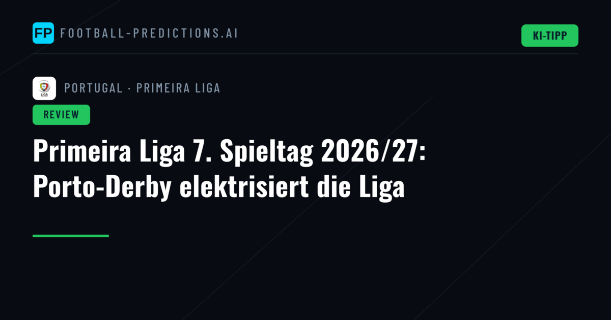 Primeira Liga 7. Spieltag 2026/27: Porto-Derby elektrisiert die Liga