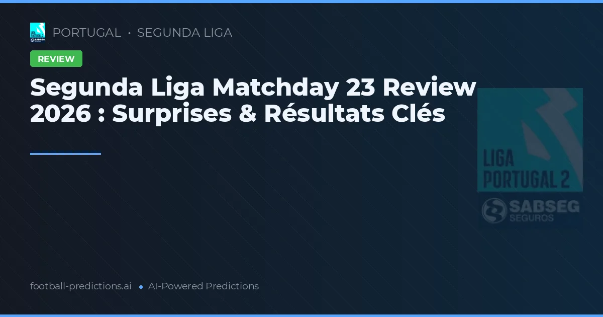 Segunda Liga Matchday 23 Review 2026 : Surprises & Résultats Clés