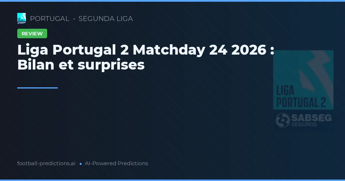 Liga Portugal 2 Matchday 24 2026 : Bilan et surprises