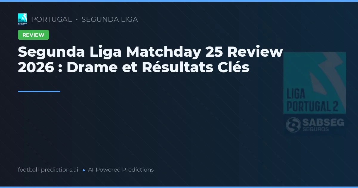 Segunda Liga Matchday 25 Review 2026 : Drame et Résultats Clés