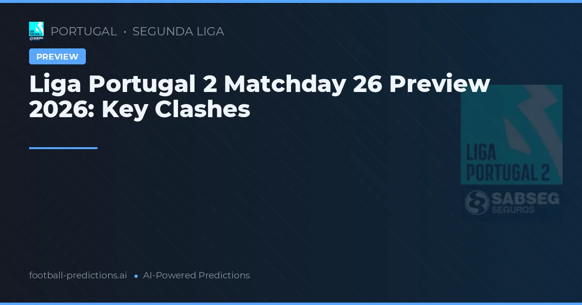 Liga Portugal 2 Matchday 26 Preview 2026: Key Clashes