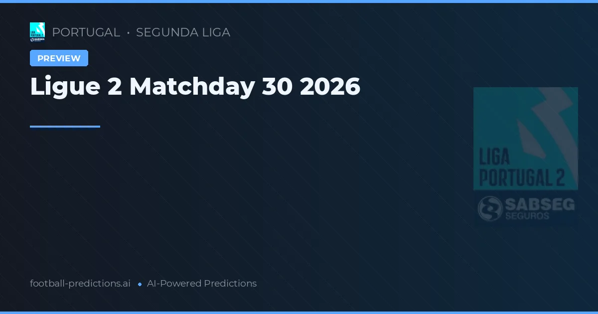 Ligue 2 Matchday 30 2026