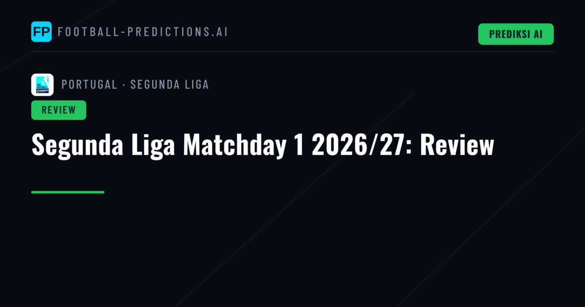 Segunda Liga Matchday 1 2026/27: Review