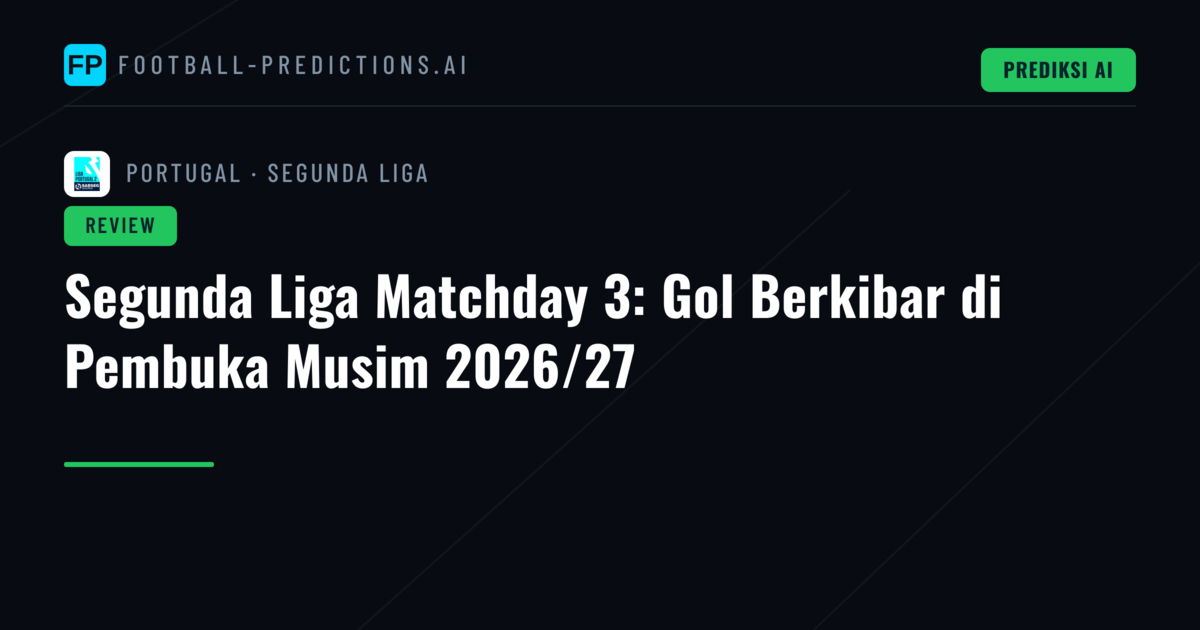 Segunda Liga Matchday 3: Gol Berkibar di Pembuka Musim 2026/27