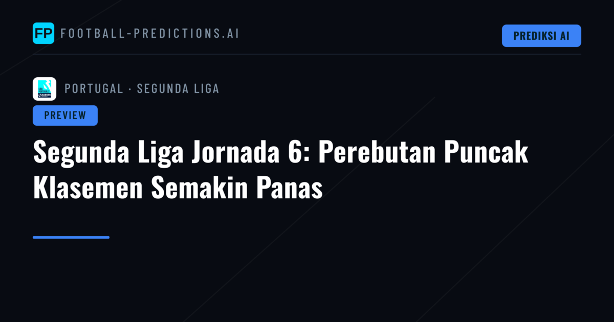 Segunda Liga Jornada 6: Perebutan Puncak Klasemen Semakin Panas