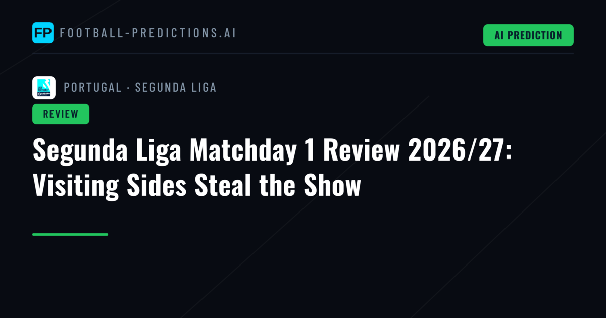 Segunda Liga Matchday 1 Review 2026/27: Visiting Sides Steal the Show