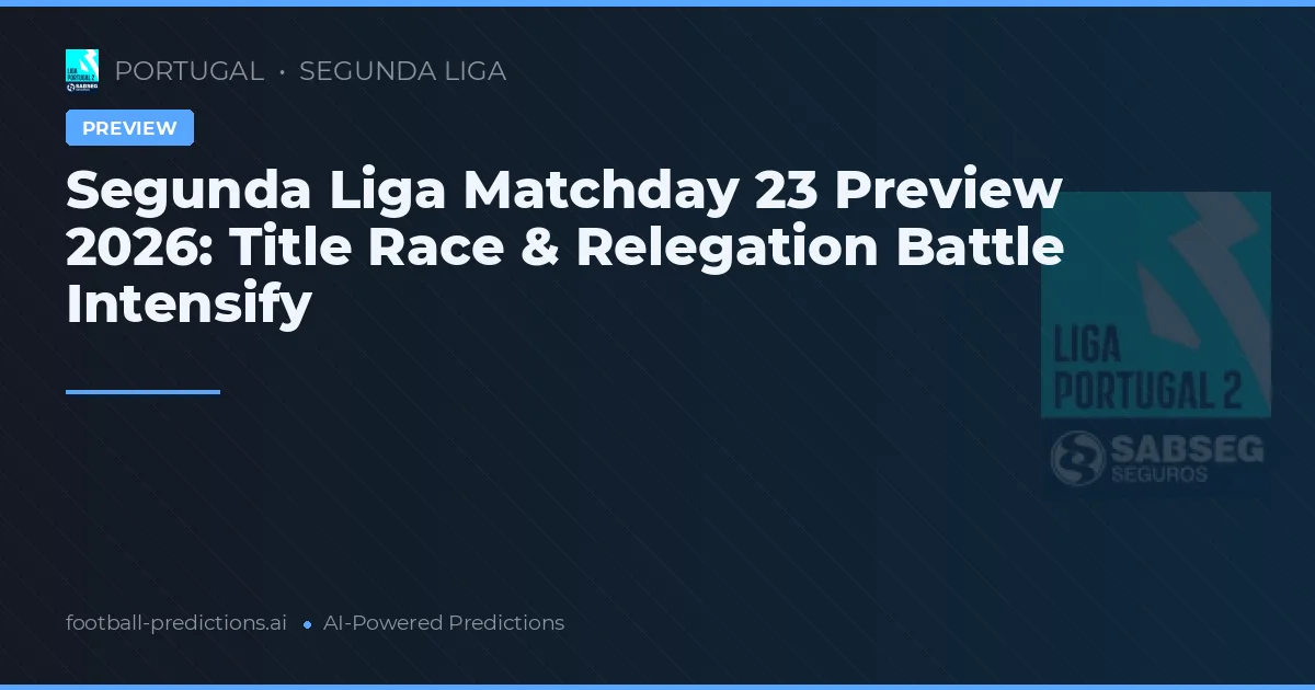 Segunda Liga Matchday 23 Preview 2026: Title Race & Relegation Battle Intensify