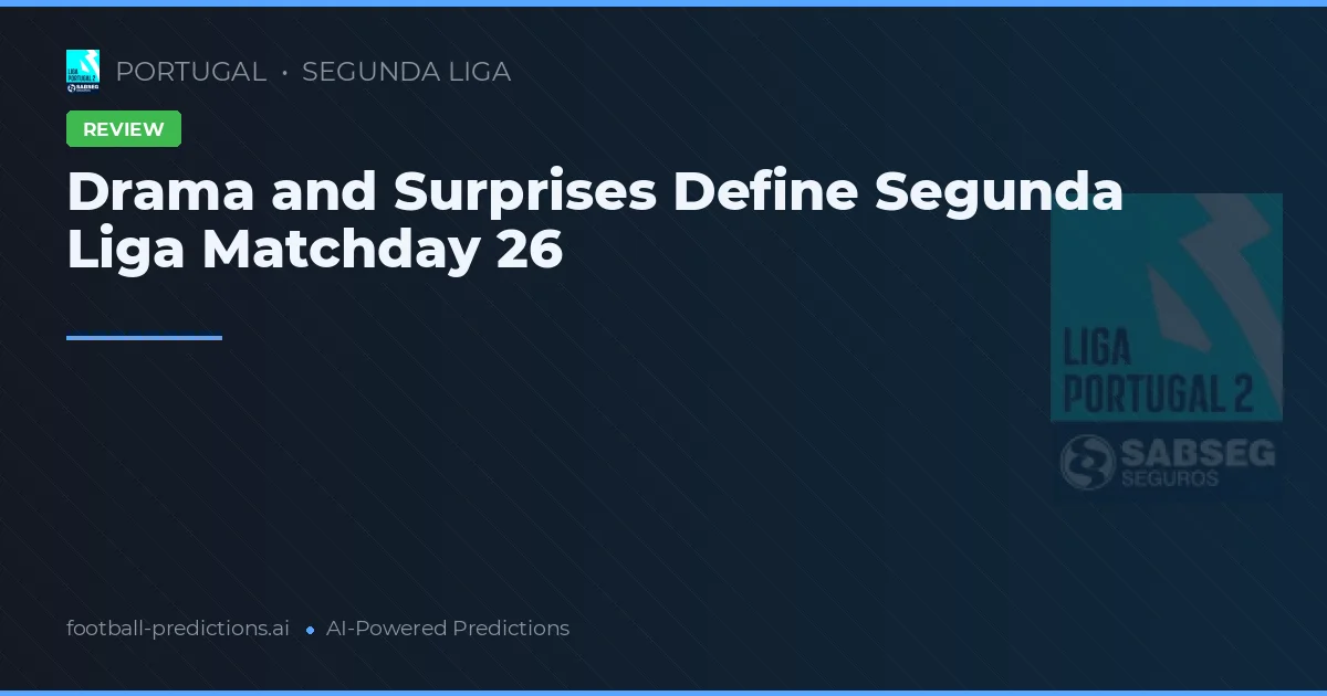 Drama and Surprises Define Segunda Liga Matchday 26