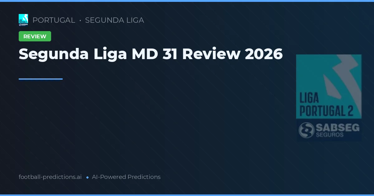 Segunda Liga MD 31 Review 2026