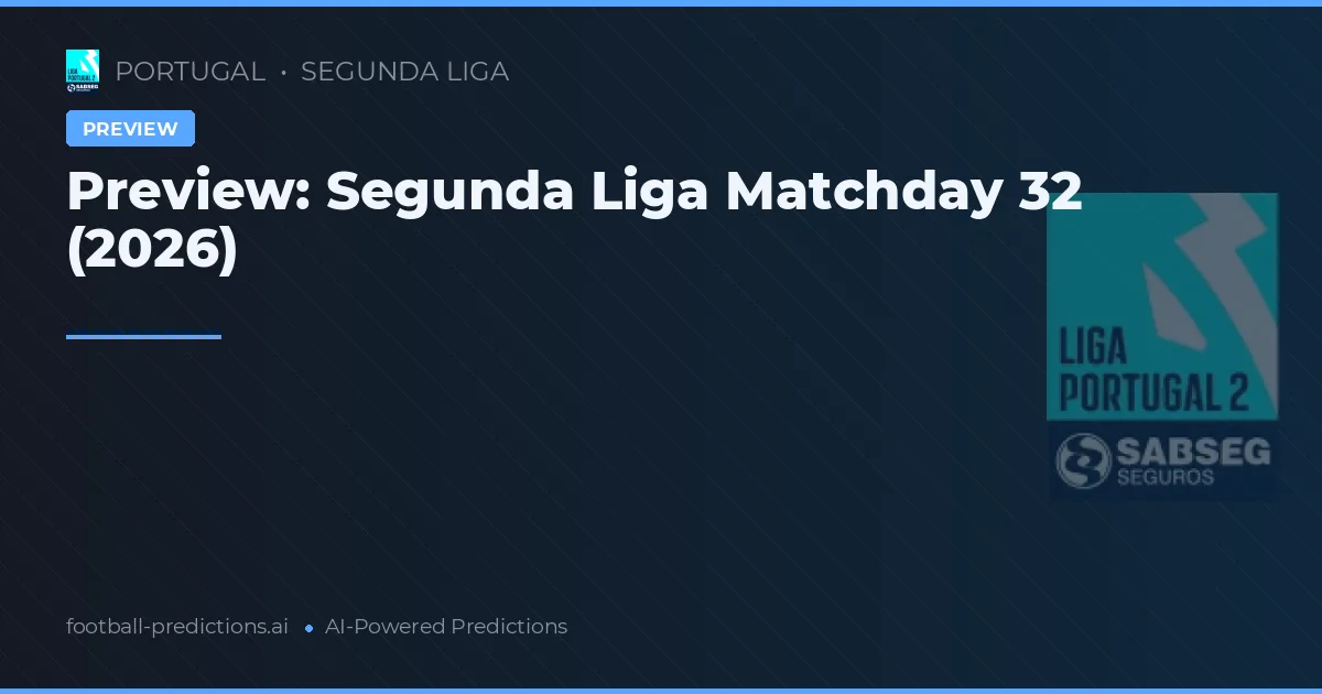 Preview: Segunda Liga Matchday 32 (2026)
