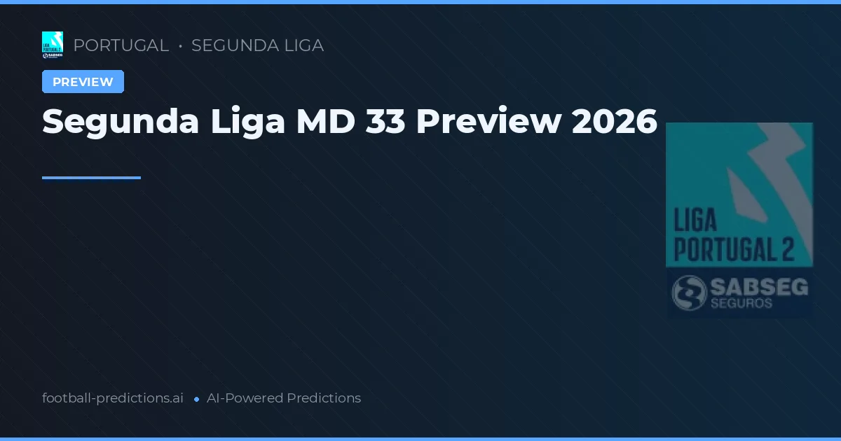 Segunda Liga MD 33 Preview 2026