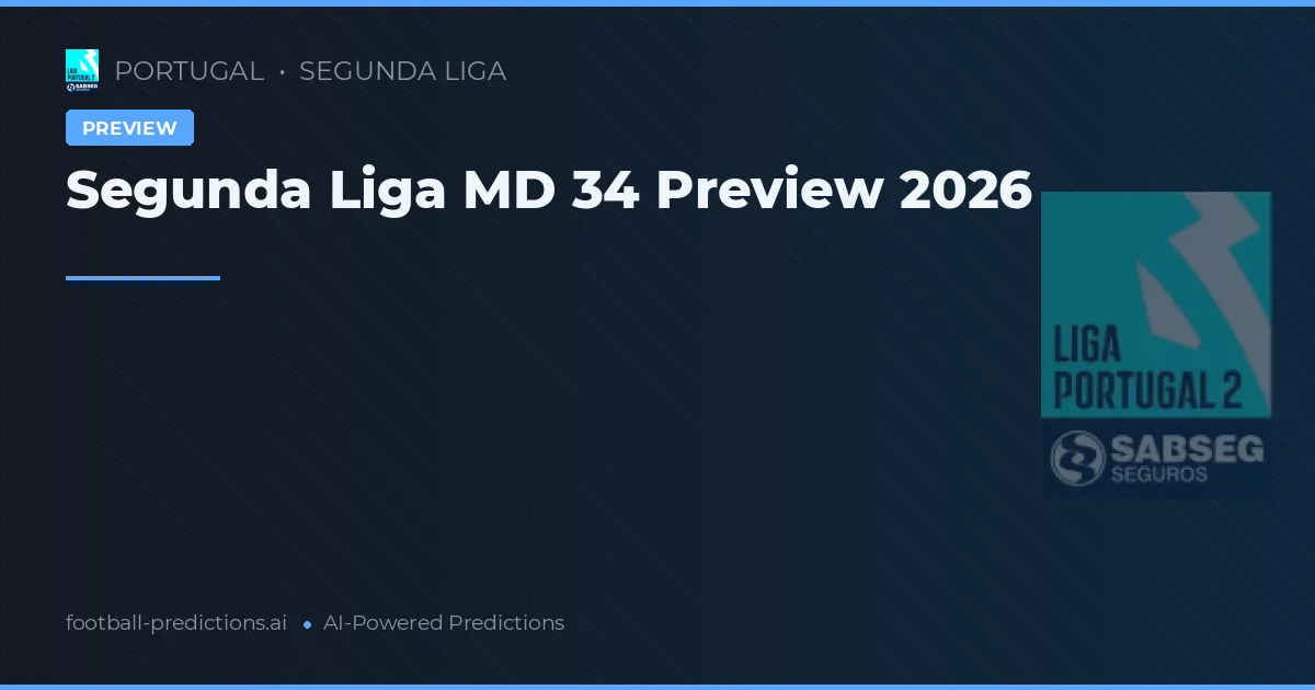 Segunda Liga MD 34 Preview 2026