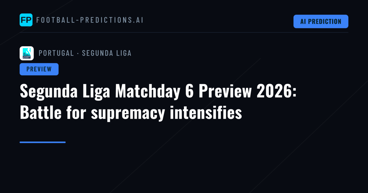 Segunda Liga Matchday 6 Preview 2026: Battle for supremacy intensifies