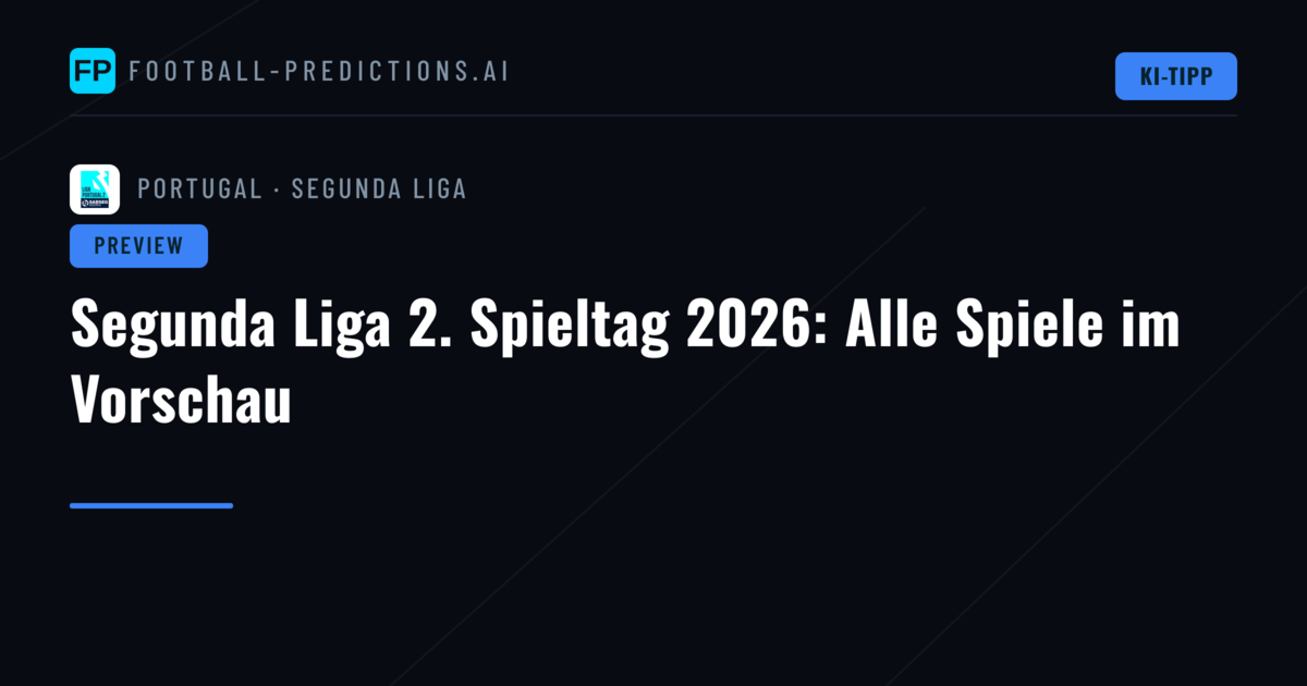 Segunda Liga 2. Spieltag 2026: Alle Spiele im Vorschau