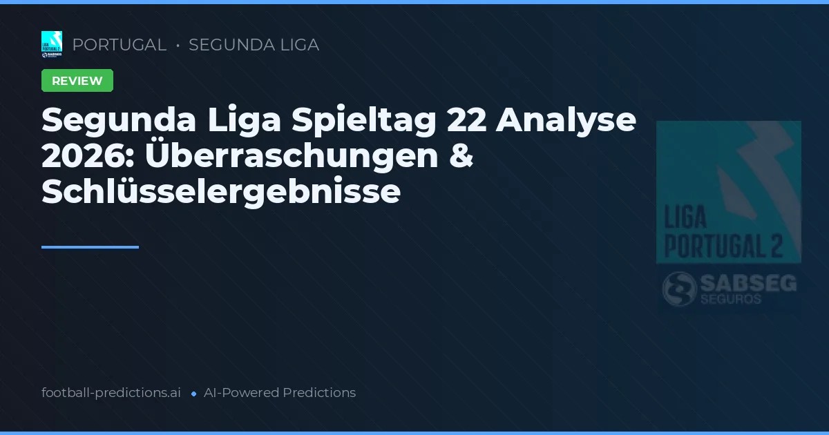 Segunda Liga Spieltag 22 Analyse 2026: Überraschungen & Schlüsselergebnisse
