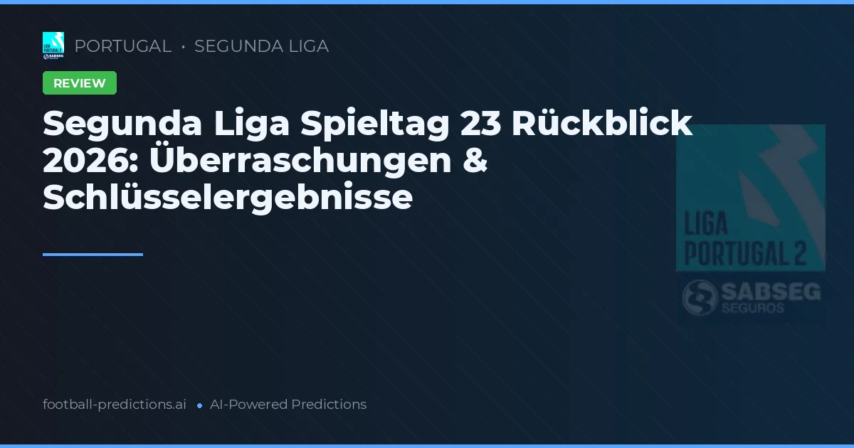 Segunda Liga Spieltag 23 Rückblick 2026: Überraschungen & Schlüsselergebnisse