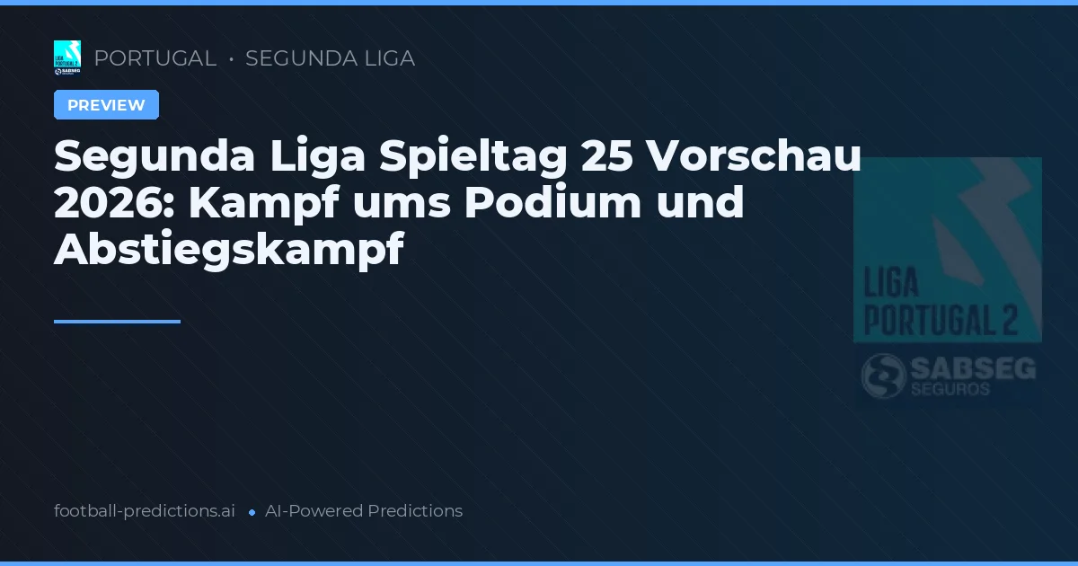 Segunda Liga Spieltag 25 Vorschau 2026: Kampf ums Podium und Abstiegskampf