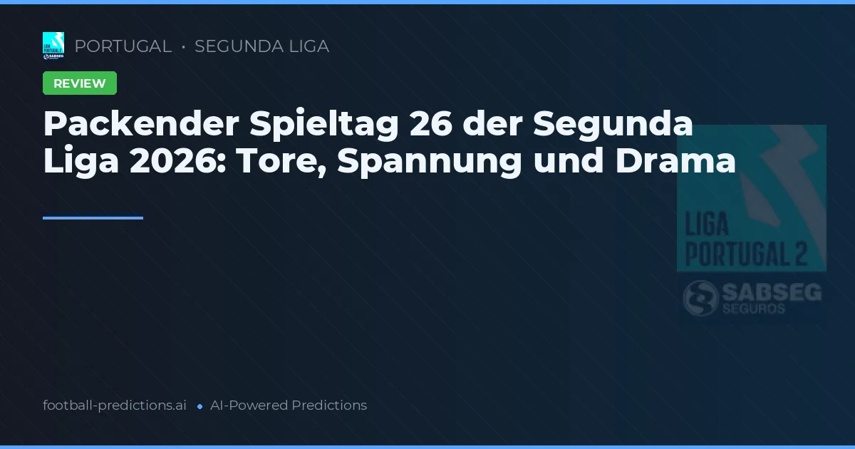 Packender Spieltag 26 der Segunda Liga 2026: Tore, Spannung und Drama