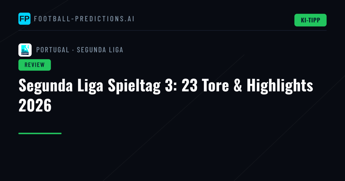 Segunda Liga Spieltag 3: 23 Tore & Highlights 2026