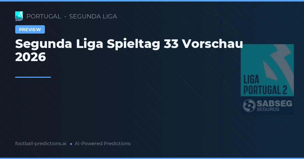 Segunda Liga Spieltag 33 Vorschau 2026
