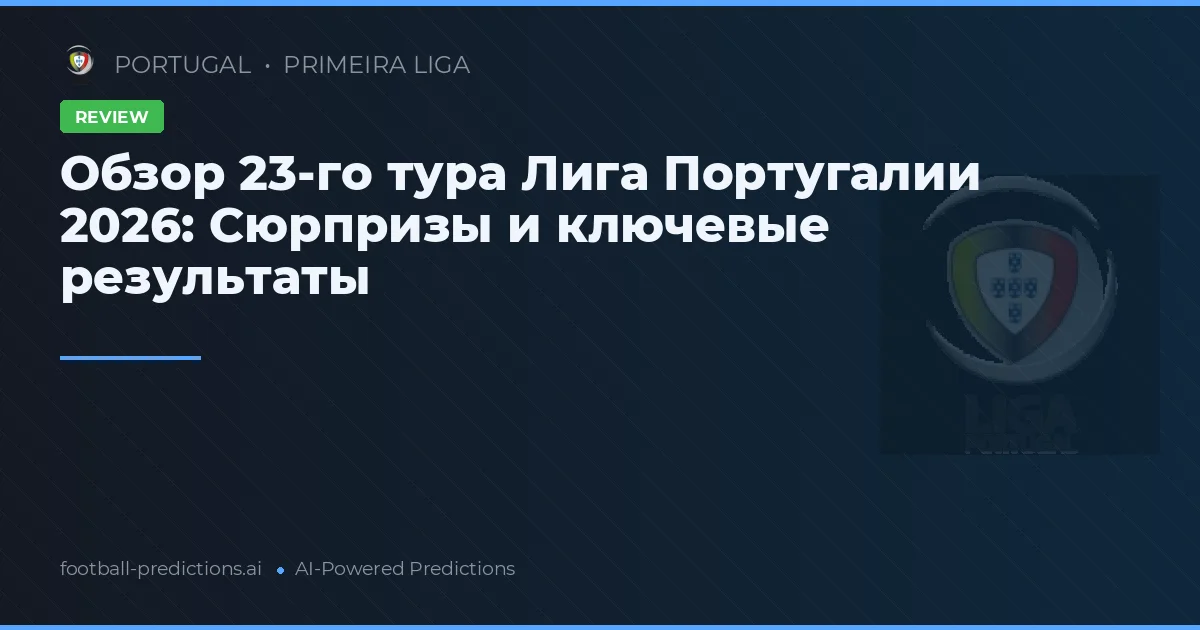 Обзор 23-го тура Лига Португалии 2026: Сюрпризы и ключевые результаты